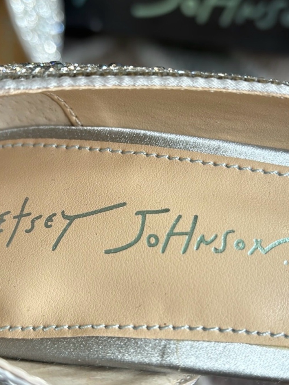Betsey Johnson Silver Crystal D'Orsay Heels - Picture 5 of 11
